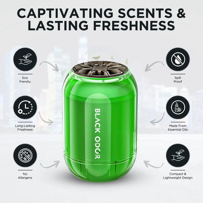 BLACK ODOR BO-8 Jasmine Big Size Car Air Freshener – Long-Lasting Natural Oil-Based Fragrance for Car, Home & Office - Biker.Store - www.biker.store