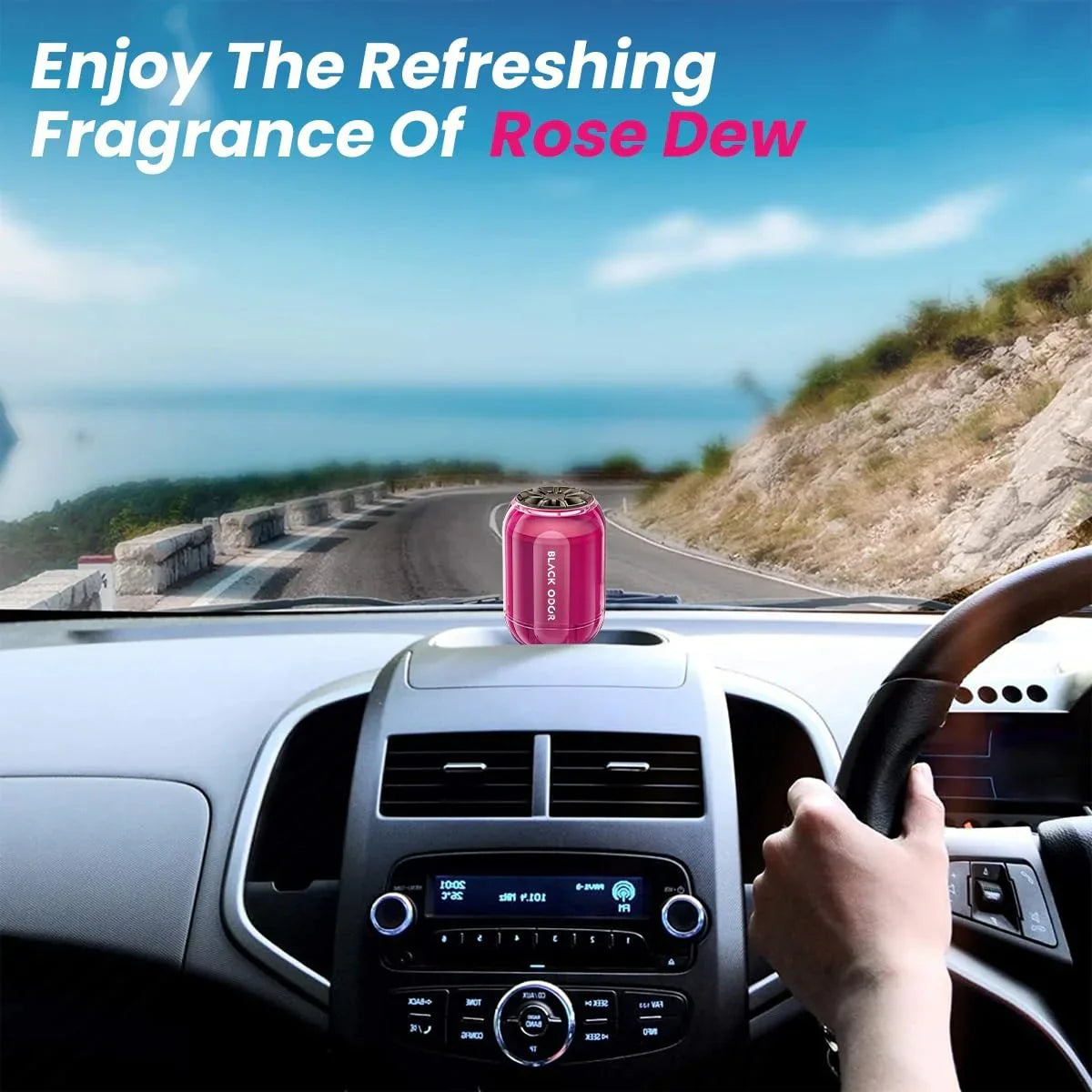 BLACK ODOR BO-8 Rose Dew Big Size Car Air Freshener – Long-Lasting Natural Oil-Based Fragrance for Car, Home & Office - Biker.Store - www.biker.store