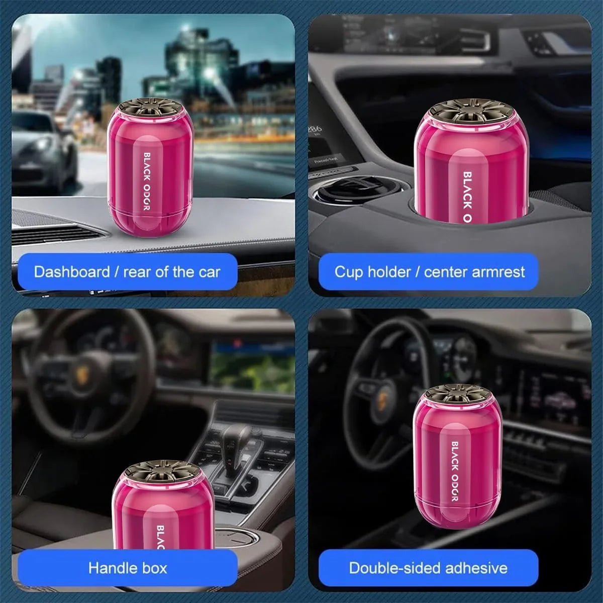BLACK ODOR BO-8 Rose Dew Big Size Car Air Freshener – Long-Lasting Natural Oil-Based Fragrance for Car, Home & Office - Biker.Store - www.biker.store