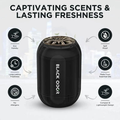 BLACK ODOR BO-8 Black Ice Big Size Car Air Freshener | Long-Lasting Natural Oil-Based Fragrance for Car, Home & Office - Biker.Store - www.biker.store