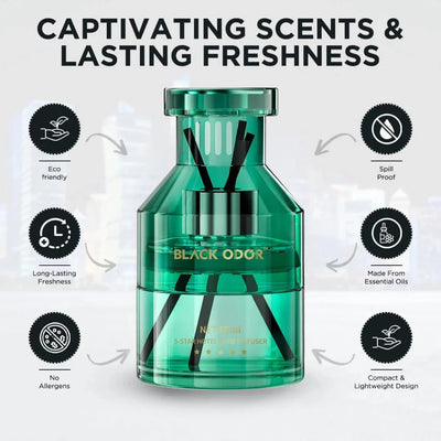 BLACK ODOR BO-12 Lucky Holiday Car Air Freshener | Natural Long-Lasting Fragrance for Car, Home & Office - Biker.Store - www.biker.store