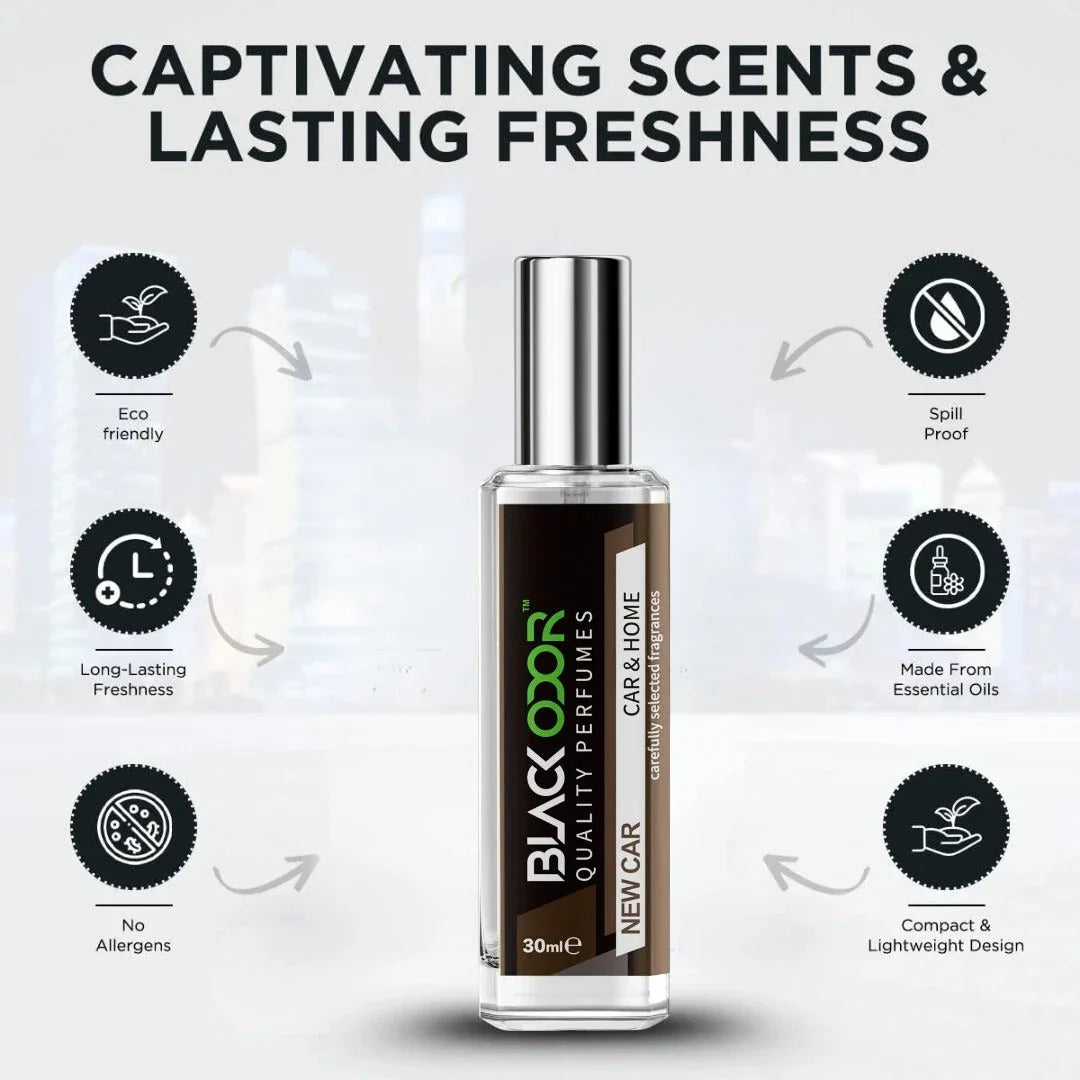 BLACK ODOR BO-34 New Car Car Freshener Spray | Natural Long-Lasting Air Freshener with Authentic New Car Scent - Biker.Store - www.biker.store