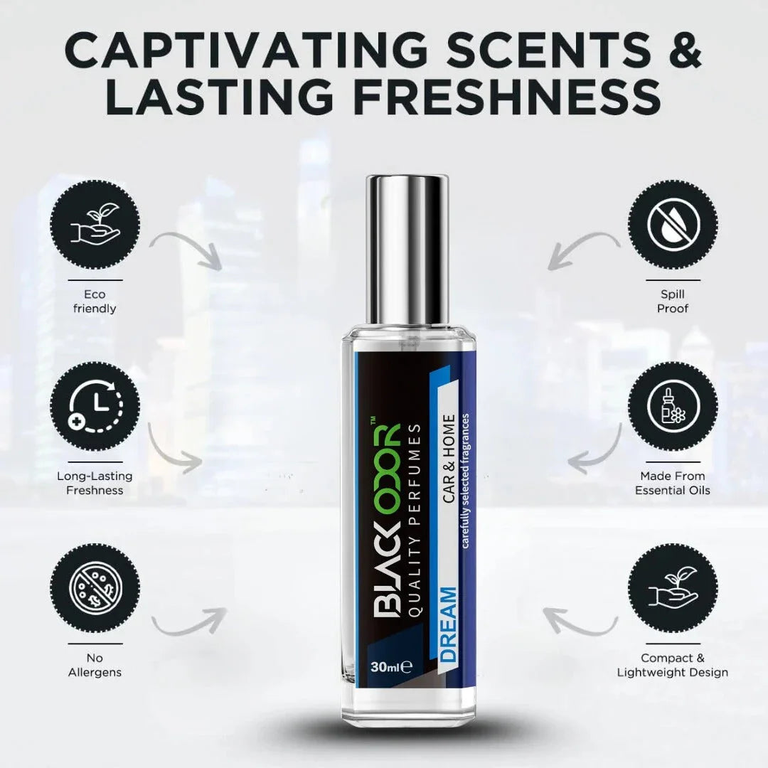 BLACK ODOR BO-34 Dream Car Freshener Spray | Natural Long-Lasting Car Air Freshener with Bold & Refreshing Fragrance - Biker.Store - www.biker.store