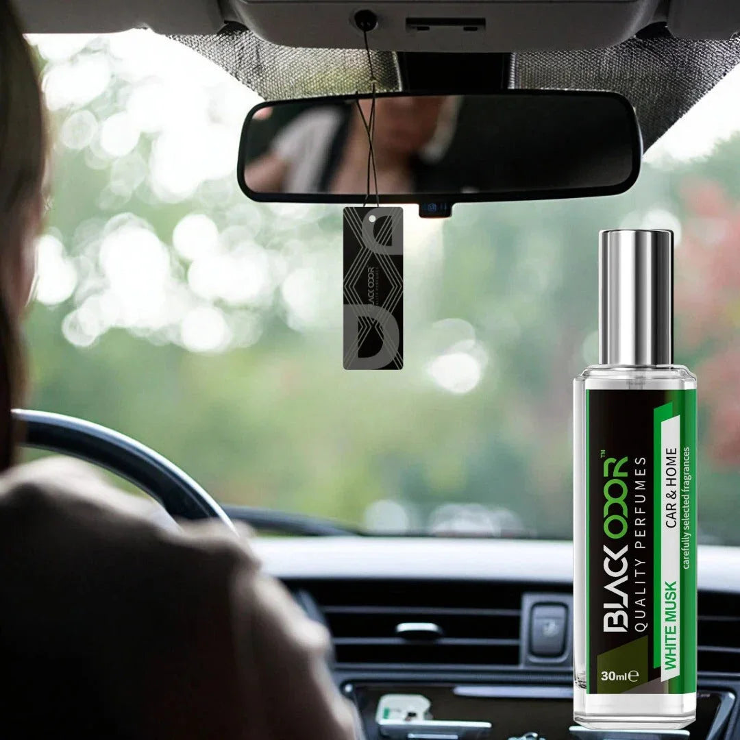 BLACK ODOR BO-34 White Musk Car Freshener Spray | Natural Long-Lasting Car Air Freshener with Bold & Refreshing Fragrance - Biker.Store - www.biker.store