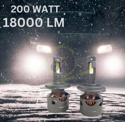 KI KARRY 200W White Car LED Headlight Bulb DC 9V-30V with 24 Month Warranty (H4, H7, 9005, 9006, H8/H9/H11)