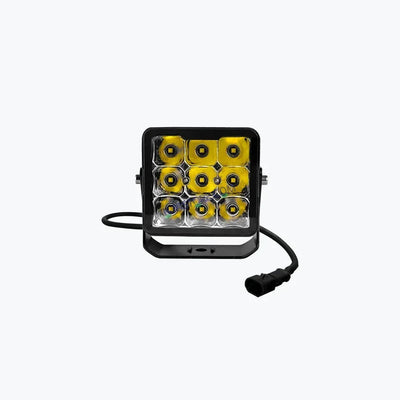 HJG LIU HJG 70W 9 LED Bezel Less Square White Fog Light (9V-36V, DC) Universal for All Vehicles New Model Fog Light HJG 9 LED Bezelless 70W Foglight with Power Adaptor Foglight LED Driving Fog Lights White (1*70W) Universal For All Cars & Bikes, Pack of 1 - Biker.Store - www.biker.store