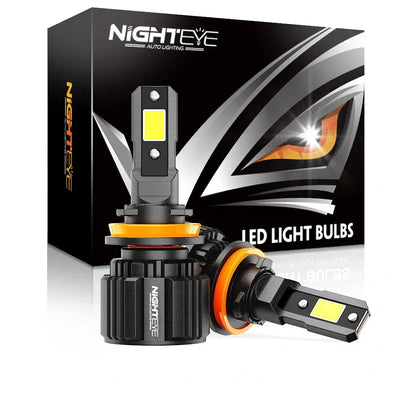 NightEye S4 H7 LED Light Set of 2 - H7 Socket - H7 LED Headlight Bulb for Car and Bike White, 72W, 2 Bulbs - 13000 Lumens ULTRA BRIGHT, Type H7 - Biker.Store - www.biker.store