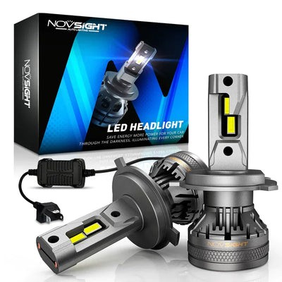 NightEye NovSight A500-N37 DC9-32V LED Headlight 22000LM LED Car Lights Bulbs 6500K High & Low Beam 120W/Pair Super Bright Type H4 - Biker.Store - www.biker.store