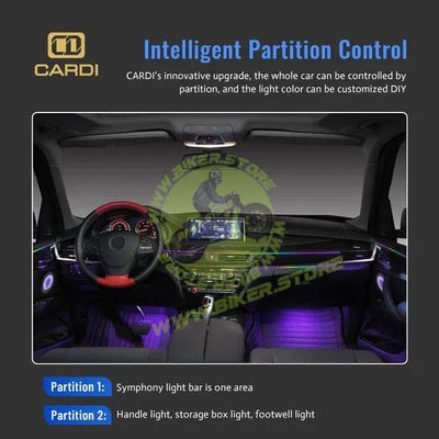 Cardi Its Mine K3/ K4 Smart Ambient Lighting | Atmosphere Light Set For Interior Car Lighting | Universal Ambient Lighting Solution with App Control - Biker.Store - www.biker.store