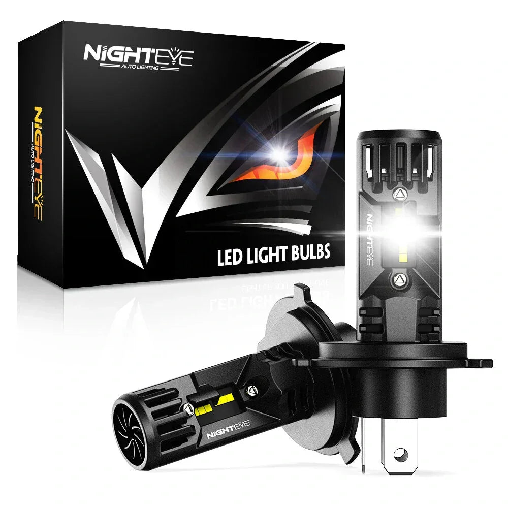 NightEye A315-S7 H4 Hi/Lo Pair 20000LM 6500K LED Car Headlight Bulbs 70W Auto Headlamp IP68 Waterproof for Modification Cars - Type H4 Hi/Lo - Biker.Store - www.biker.store