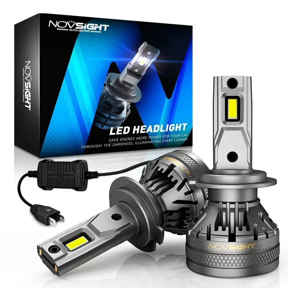 NightEye NovSight A500-N37 H7 DC9-32V LED Headlight H7 Two Pin 22000LM LED Car Lights Bulbs 6500K High & Low Beam 120W/Pair Super Bright - H7 - Biker.Store - www.biker.store