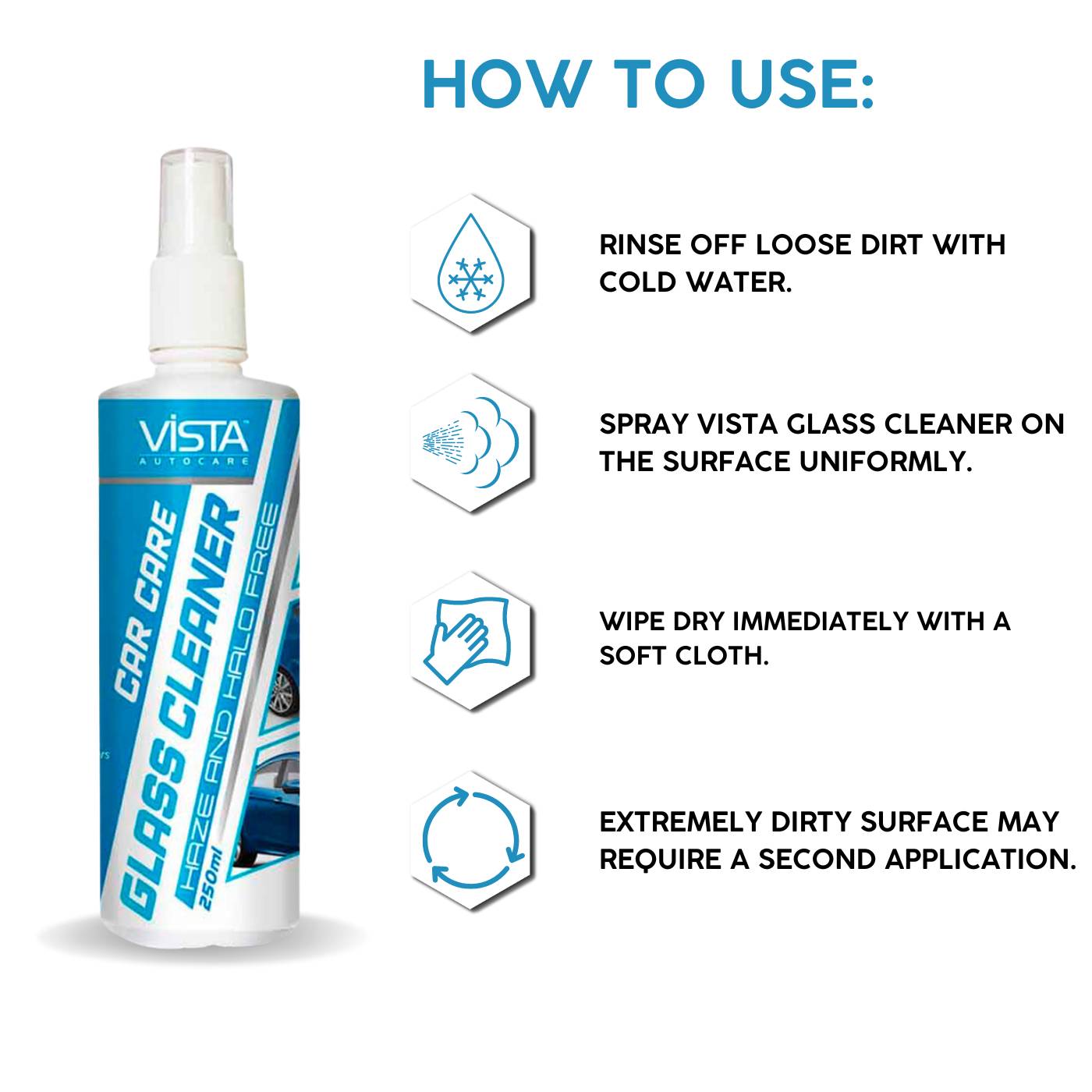 Vista Glass Kleen 250 ml | Glass Cleaner | Windshield Cleaner - Biker.Store - www.biker.store