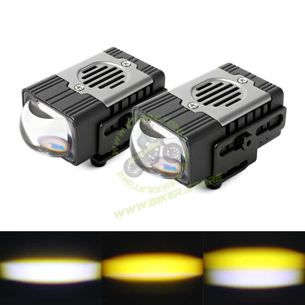 Genome Flash Pro Combo 200W 8-Piece LED Car Grille Lights Kit | 1-Inch Stealth Pods | Dual Color 3000K Yellow Low & 6000K White High Beam | Includes Wireless Remote & Wiring Harness - Biker.Store - www.biker.store