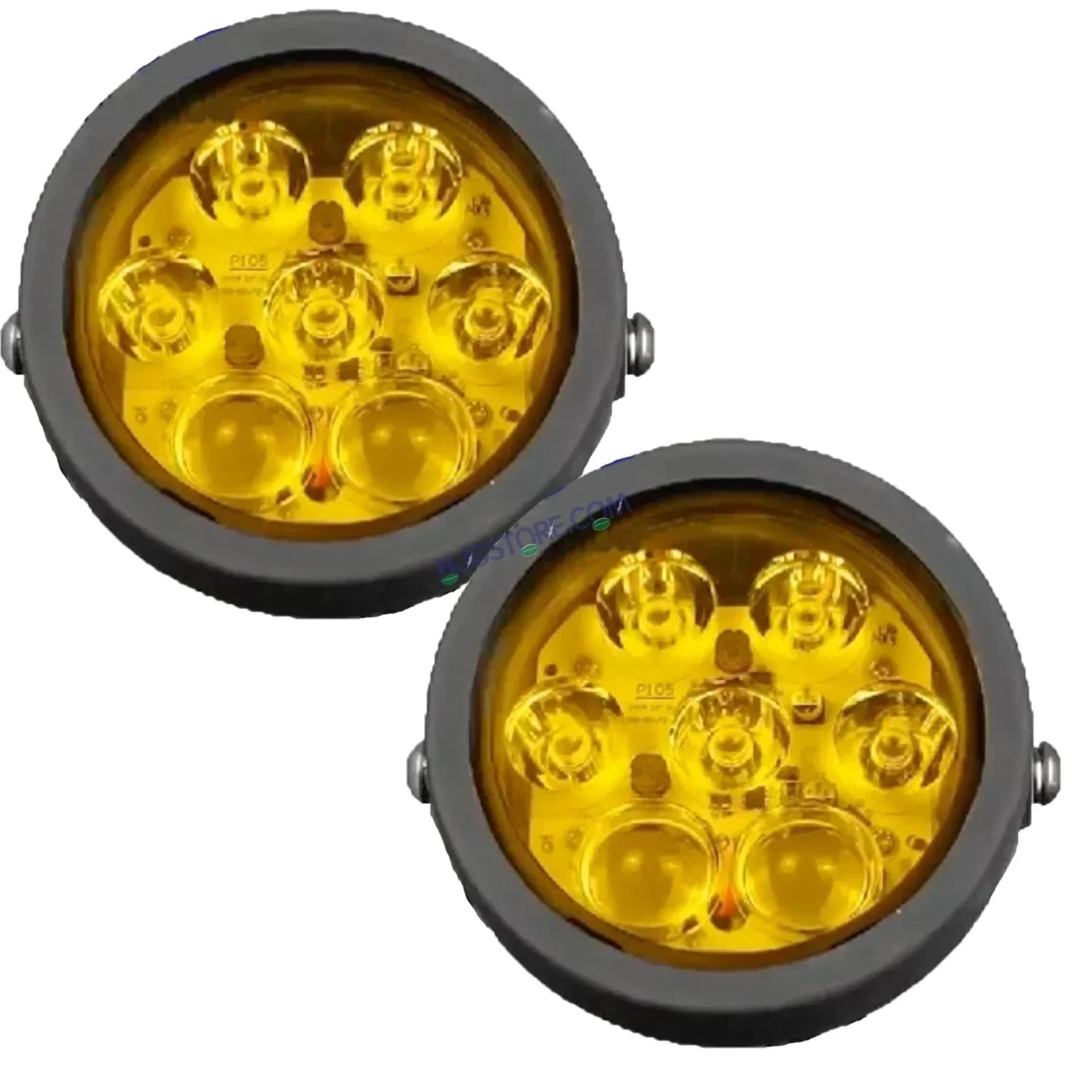 HJG New 7 LED 140W Projector CREE Combo Round Foglight with Yellow Cover 140W 7 LED HJG 140W 5 LED CREE 2 LED Projector 7 LED Foglight Car Accessories Led Headlights Lights Led Fog Lights For Motorcycle Car SUV Lights, Set of 2 HJG 7 LED Projector CREE - Biker.Store - www.biker.store