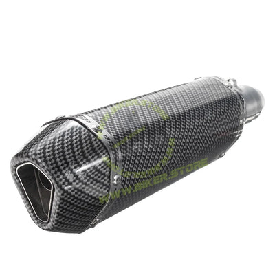 38-51mm Universal Stainless Steel Motorcycle Carbon Fiber Exhaust Muffler Pipe - Big - Biker.Store - www.biker.store