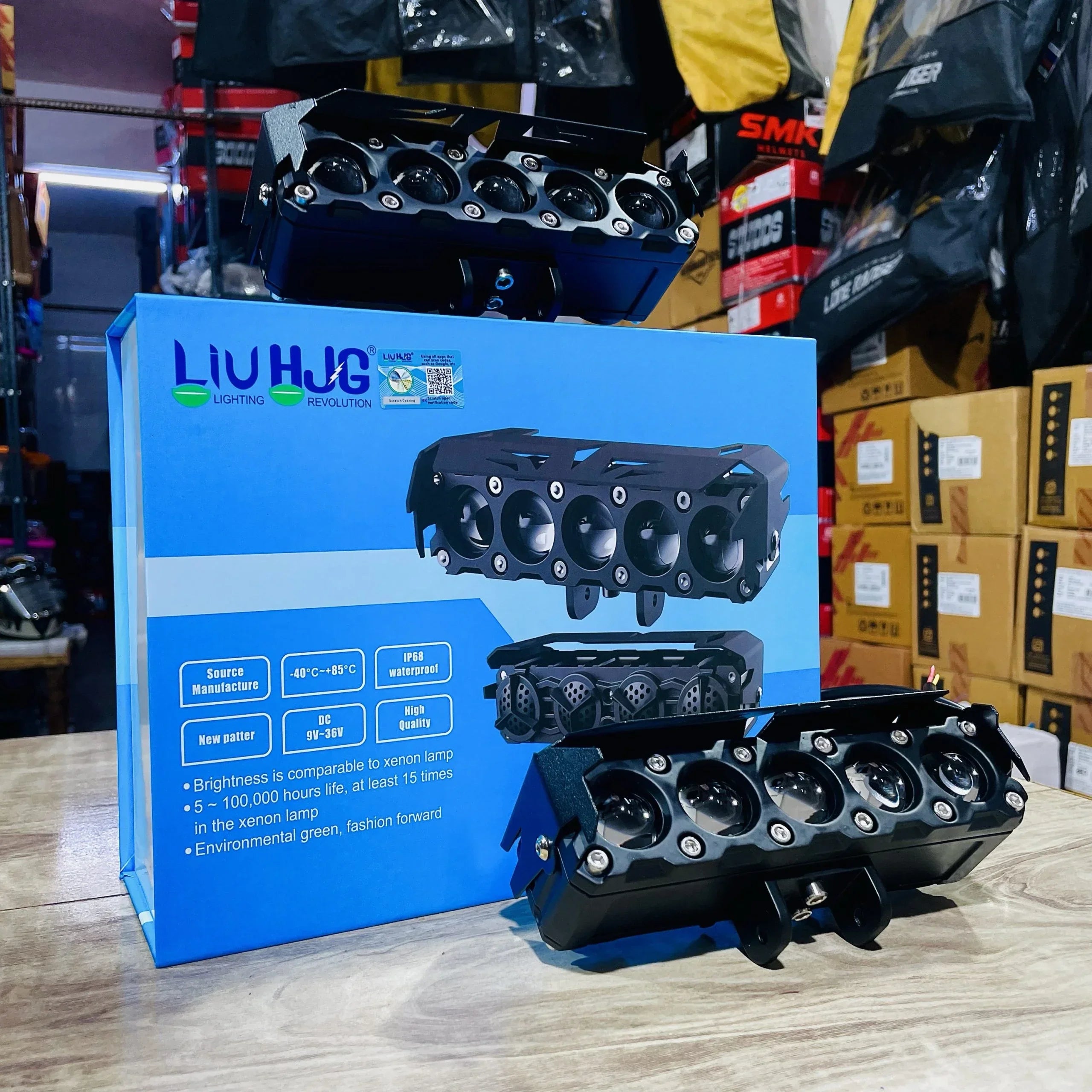 HJG ORIGINAL 150W 5 Lens MEGA DRIVE Fog Light For Bike/Car/Thar/Jeep ( Cool White, 75W each * 2 = 150W Total ) - Pack of 2 - Biker.Store - www.biker.store