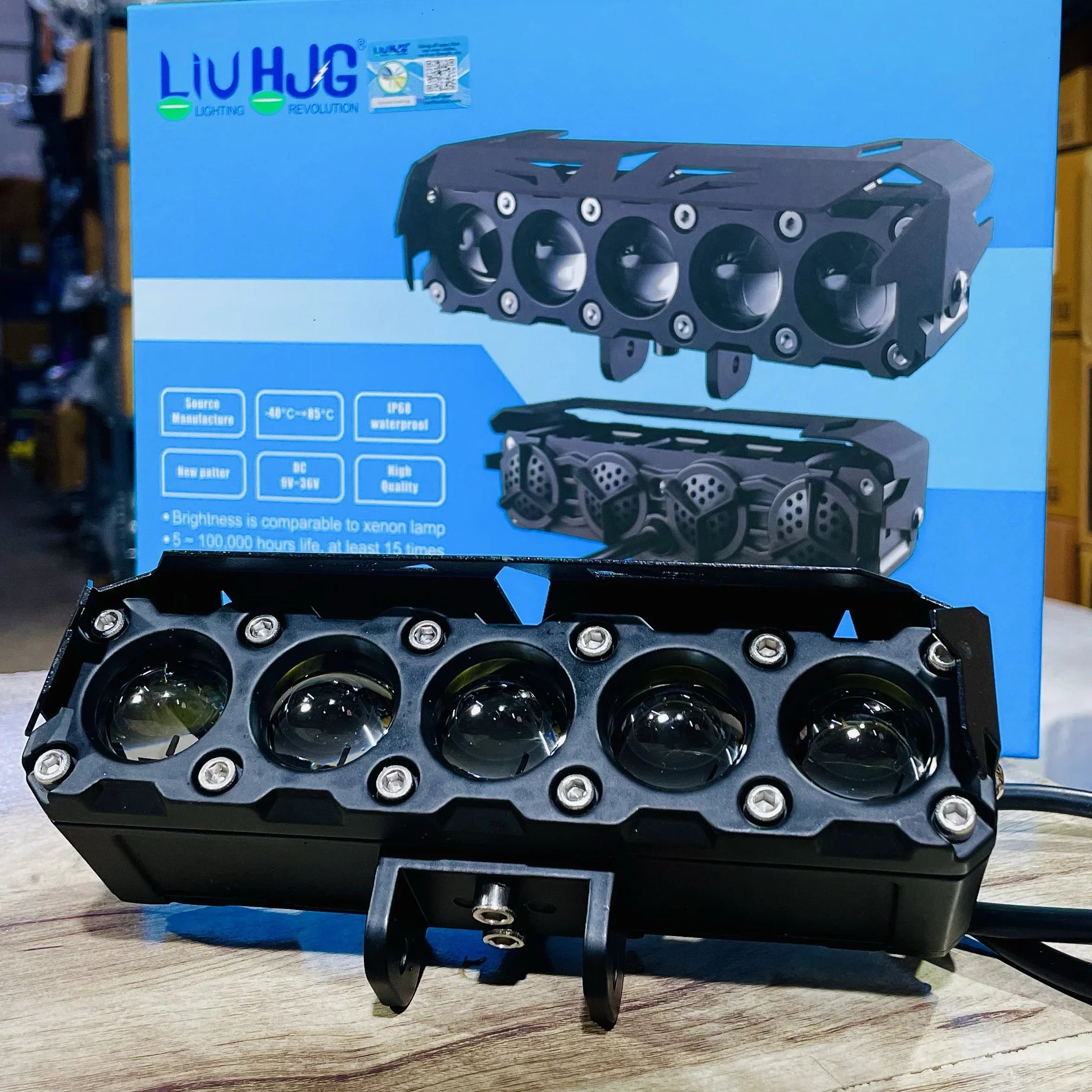 HJG ORIGINAL 150W 5 Lens MEGA DRIVE Fog Light For Bike/Car/Thar/Jeep ( Cool White, 75W each * 2 = 150W Total ) - Pack of 2 - Biker.Store - www.biker.store