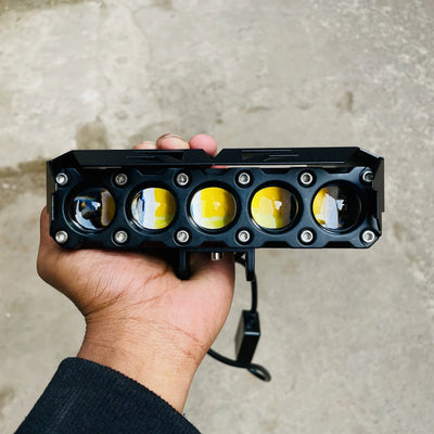HJG ORIGINAL 150W 5 Lens MEGA DRIVE Fog Light For Bike/Car/Thar/Jeep ( Cool White, 75W each * 2 = 150W Total ) - Pack of 2 - Biker.Store - www.biker.store