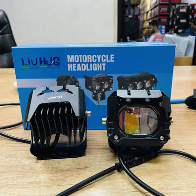 HJG Original 1 FUTURE Mega Drive 60W Quad Shot Dual LED/Dual Color High/Low Yellow/White LED Fog Lights - Biker.Store - www.biker.store