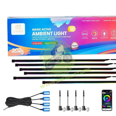 K4 Plus 7th Gen, 14-in-1 | Ambient Smart LED Light Strip Kit for Interior Car Lighting | Universal Atmosphere Ambient Lighting Solution with App control - Biker.Store - www.biker.store