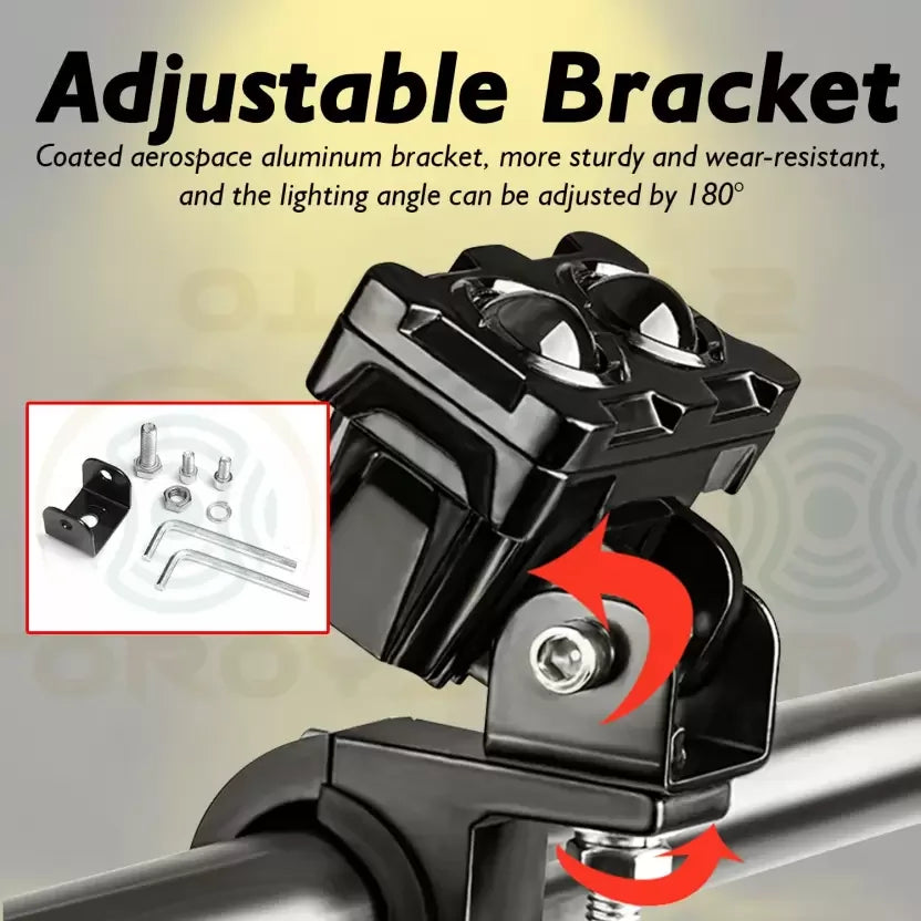 HJG New Model 2 LED Dual Shot 80W Fog Light For Bike/Car/Thar/Jeep ( Cool White, 40W each * 2 = 80W Total ) - Pack of 2 - Biker.Store - www.biker.store