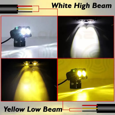 HJG New Model 2 LED Dual Shot 80W Fog Light For Bike/Car/Thar/Jeep ( Cool White, 40W each * 2 = 80W Total ) - Pack of 2 - Biker.Store - www.biker.store