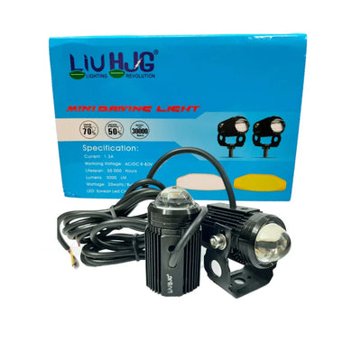 Original HJG Mini Drive LED Fog Light Bulb Lamp For Cars and Motorcycles Dual Color (White & Yellow) With Cooling Fan 2Pcs - Biker.Store - www.biker.store