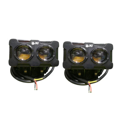 HJG New Model 2 LED Dual Shot 80W Fog Light For Bike/Car/Thar/Jeep ( Cool White, 40W each * 2 = 80W Total ) - Pack of 2 - Biker.Store - www.biker.store