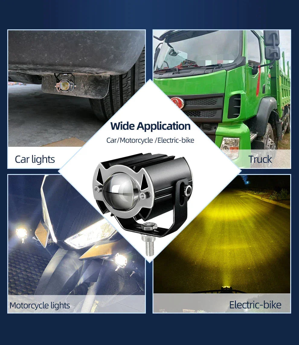 HJG ORIGINAL G15 30W Mini Drive Spotlight Yellow/White Motorcycle Mini Driving Fog Light 15000LM High/Low Beam Motorcycle Spot Light (Pack of 2) - Biker.Store - www.biker.store