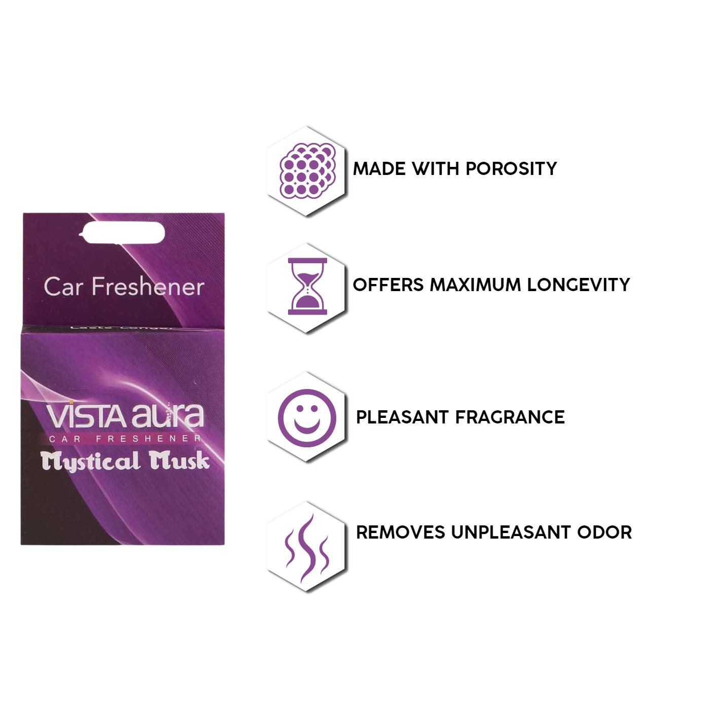 Vista Aura Natural Fiber Car Air Freshener - Mystical Musk 40 g - Biker.Store - www.biker.store