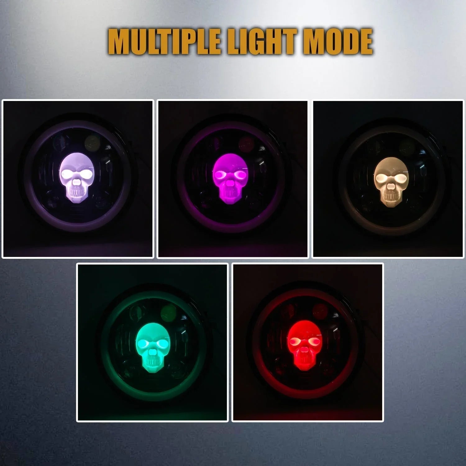 5.75 Inch Round Skull LED Headlight