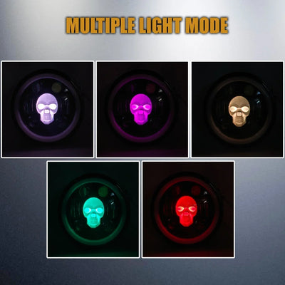 5.75 Inch Round Skull LED Headlight