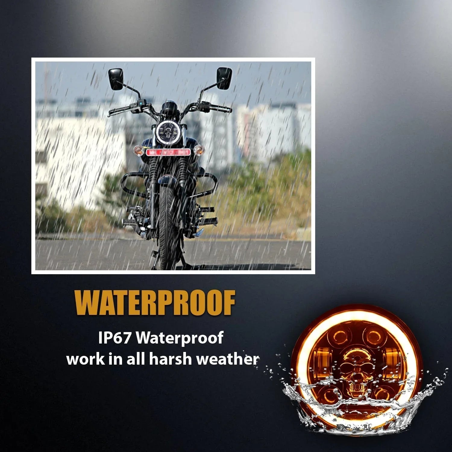 5.75 Inch Round Skull LED Headlight