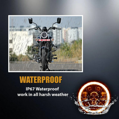 5.75 Inch Round Skull LED Headlight