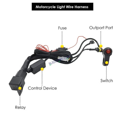 HJG 5 LED 100W Round CREE Foglight Foglamp with Yellow Cover 100W 5 LED HJG 100W 5 LED Car Accessories Led Headlights Lights Led Fog Lights For Motorcycle Car SUV Lights, Set of 2 with Wiring Harness Kit HJG 5 LED Round 100W - Biker.Store - www.biker.store