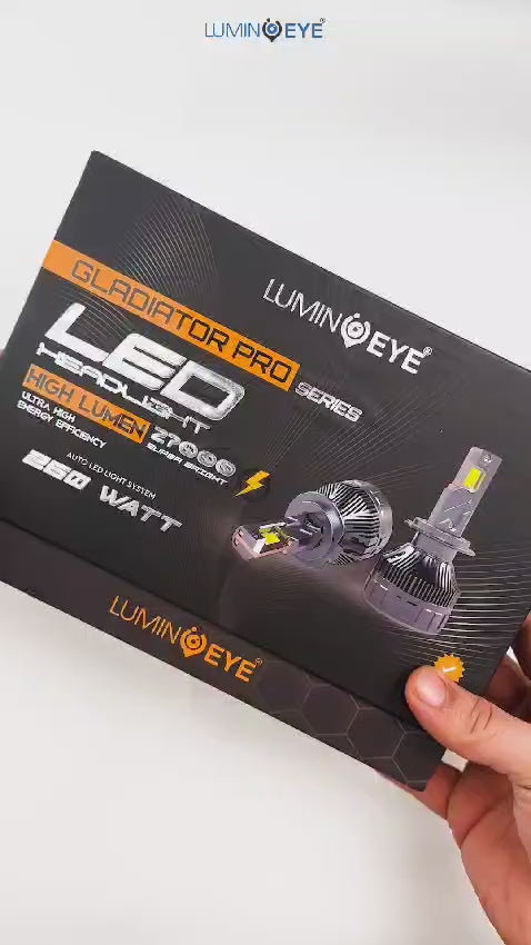 LuminEye Gladiator Series 260 Watt LED Bulbs White Color 6000K LED Bulbs H1, H3, H4/H19, H7/H18, H8/H9/H11/H16, 9005, 9006, 9012, H27/880