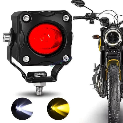 HJG 120W Tri Color Lemon Green Foglight HJG Original Lime Green Mini Drive V6 Red DRL White Yellow Mini Drive Red Devil Eye, Lemon Green Light, White, Yellow Color With Canbus Wiring HJG Lemon Green Tri Color Fog light 120W, 4 Colours, 120W - Biker.Store - www.biker.store