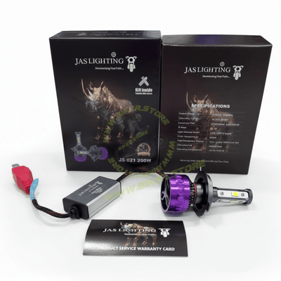 JAS 200W LED Headlight with Parking Bulb | 20000 Lumens | IP68 Waterproof | 1 Year Replacement Guarantee