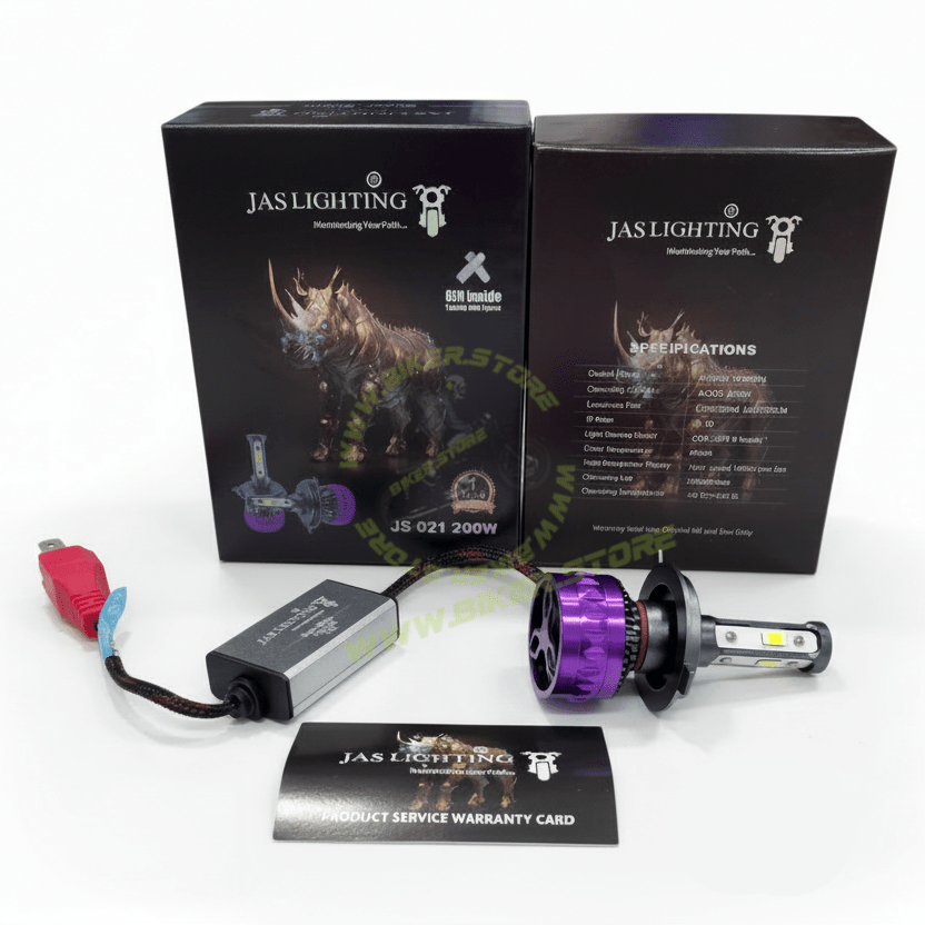 JAS 200W LED Headlight with Parking Bulb | 20000 Lumens | IP68 Waterproof | 1 Year Replacement Guarantee