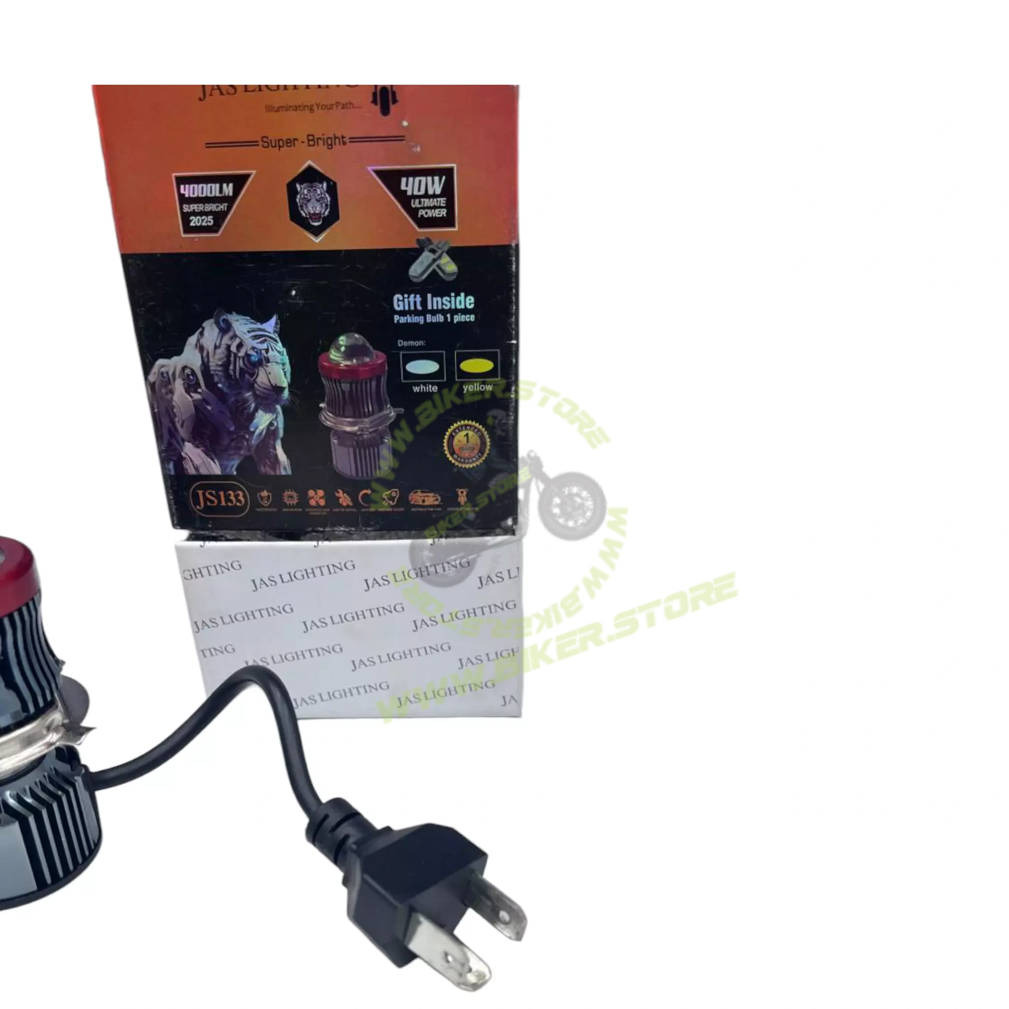 JAS JS-133 40W Dual Color LED Projector Headlight | 4000 Lumens with Free Parking Bulb
