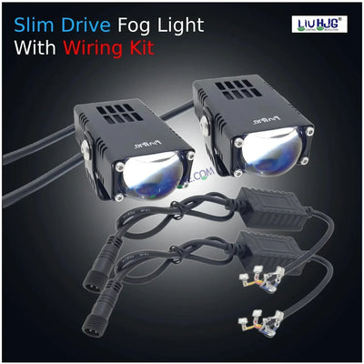 LIUHJG LIU HJG Waymaker Fog Light Dual Colour Fog Light Mini Drive Yellow White & Red Devil Eye Slim Drive Light Version 4 With Red Devil Eye And Wiring With Canbus Universal For All Cars and Motorcycles (2Pcs) HJG - Biker.Store - www.biker.store