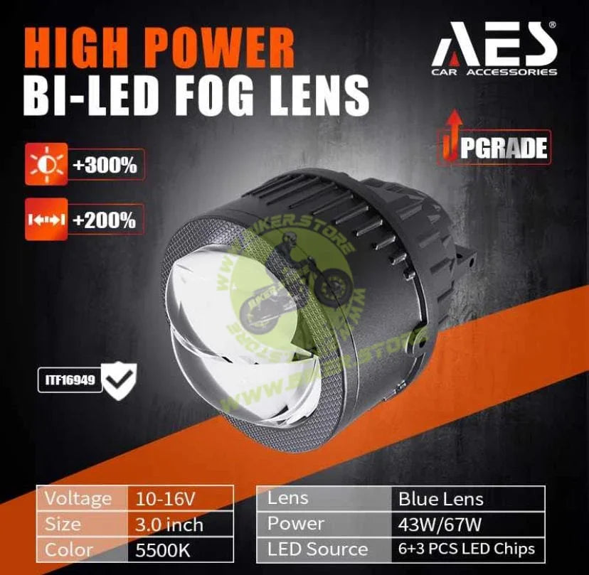 AES FX 2 Laser Bi-Led Fog Projector 3 inch - Biker.Store - www.biker.store