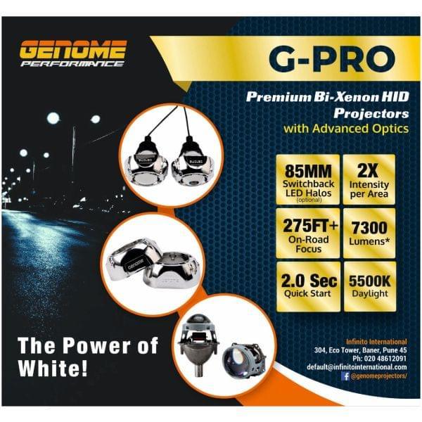 GENOME 55W G-PRO BLACK 3.2 PROJECTOR - Biker.Store - www.biker.store