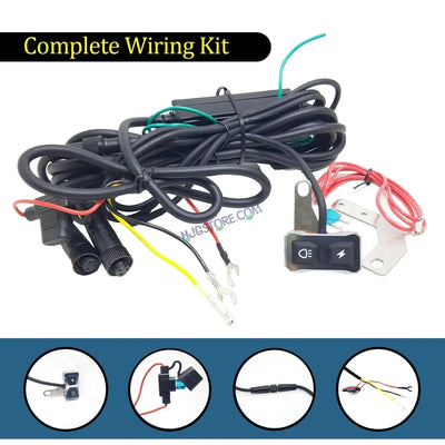 HJG Future Eyes 6 Lens Heavy with Remote Wiring Harness Kit 180W 6 Lens MEGA DRIVE Fog Light For Bike/Car/Thar/Jeep ( Cool White, 90W each * 2 = 180W Total ) - Pack of 2 HJG Future Eyes 6 Lens with Remote Wiring Harness Kit - Biker.Store - www.biker.store