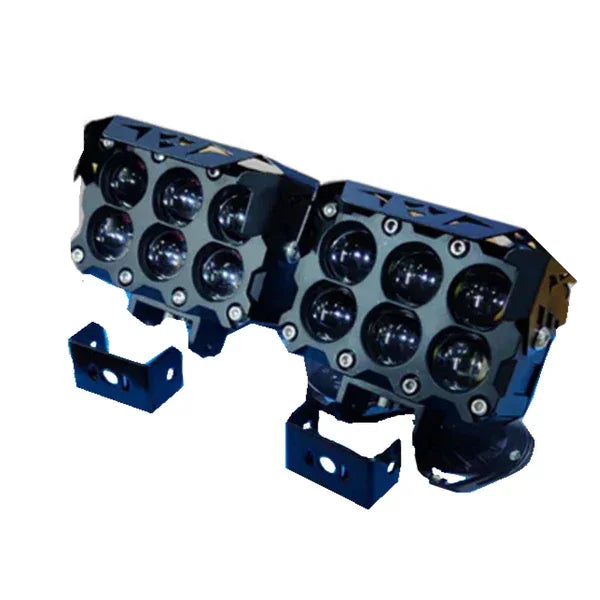 HJG ORIGINAL 180W 6 Future Lens MEGA DRIVE Fog Light For Bike/Car/Thar/Jeep ( Cool White, 90W each * 2 = 180W Total ) - Pack of 2 - Biker.Store - www.biker.store