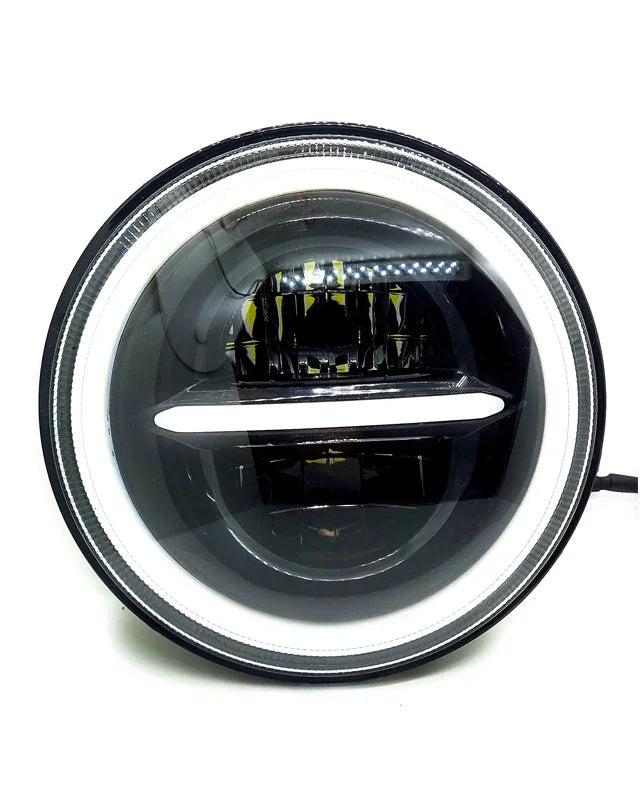 HJG 7 Inch Round Headlight Compatible with Royal Enfield, Jeep & Harley Davidson (Harley Minus Headlight) - Biker.Store - www.biker.store