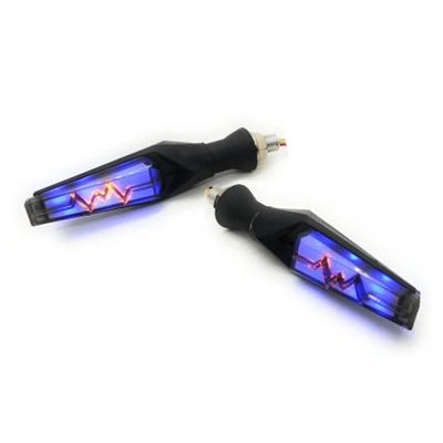 Heartbeat Pulse Indicator Yellow Blue Bike Indicator Front, Rear LED Indicator Light for Universal For Bike Universal For Bike (Yellow, Blue) - Biker.Store - www.biker.store