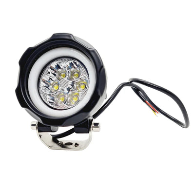 HJG 6 Led Fog Lamp Blue Cob Round Single Pc (12-80V DC- 40W) - Universal for All Cars & Bikes - Biker.Store - www.biker.store