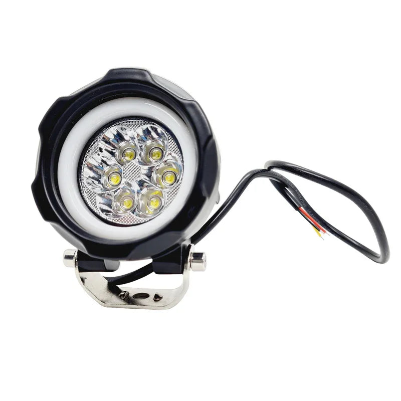 HJG 6 Led Fog Lamp Blue Cob Round Single Pc (12-80V DC- 40W) - Universal for All Cars & Bikes - Biker.Store - www.biker.store