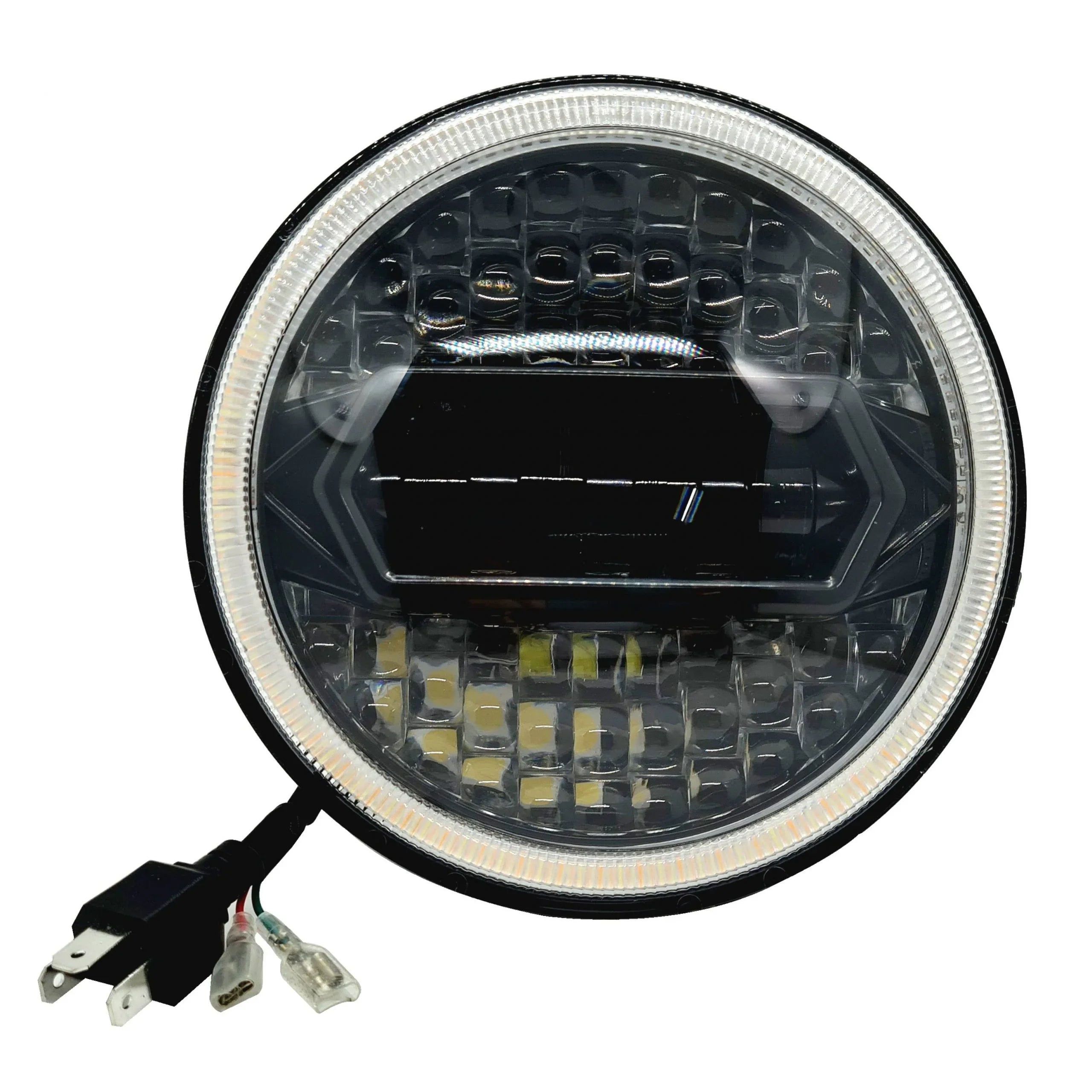 7 Inch Diamond Cut Round Led Headlight Fits in Royal Enfield all model and Mahindra Thar - Biker.Store - www.biker.store